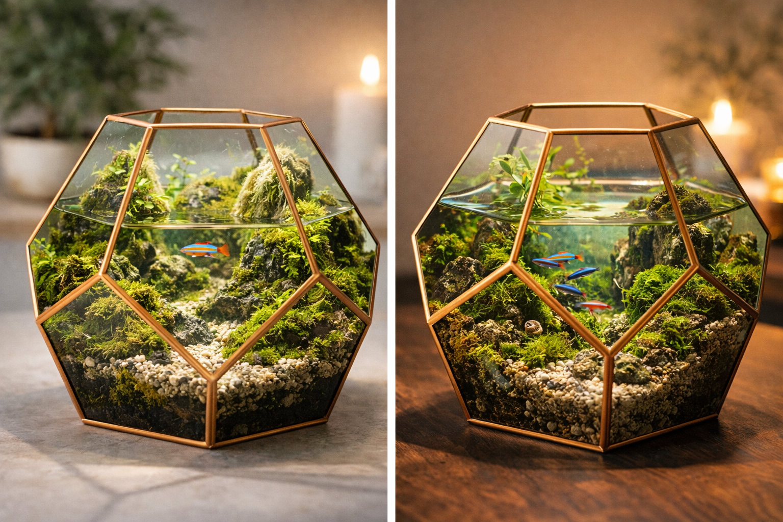 Copper terrarium pieces
